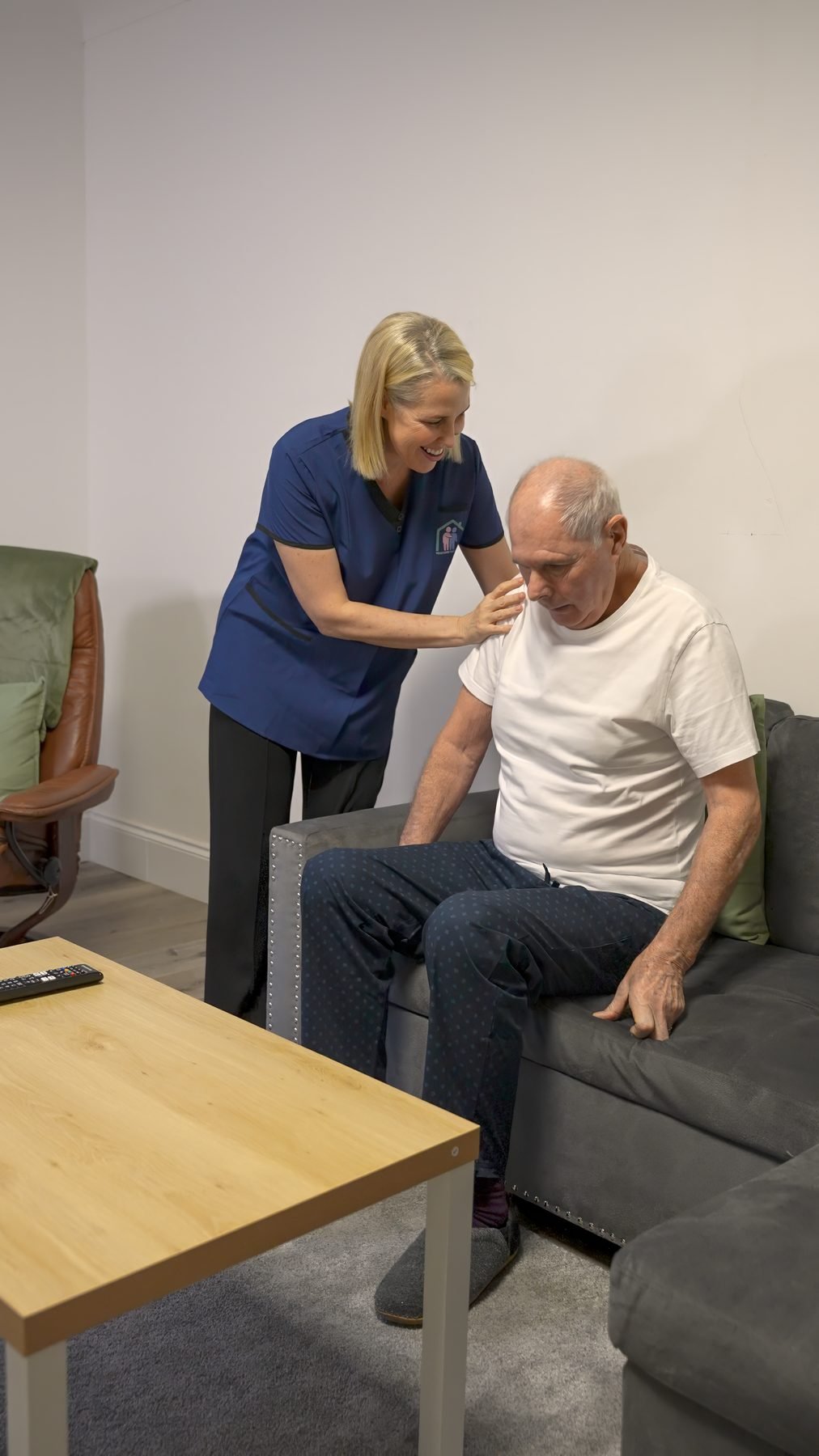 A carer supporting a client at home